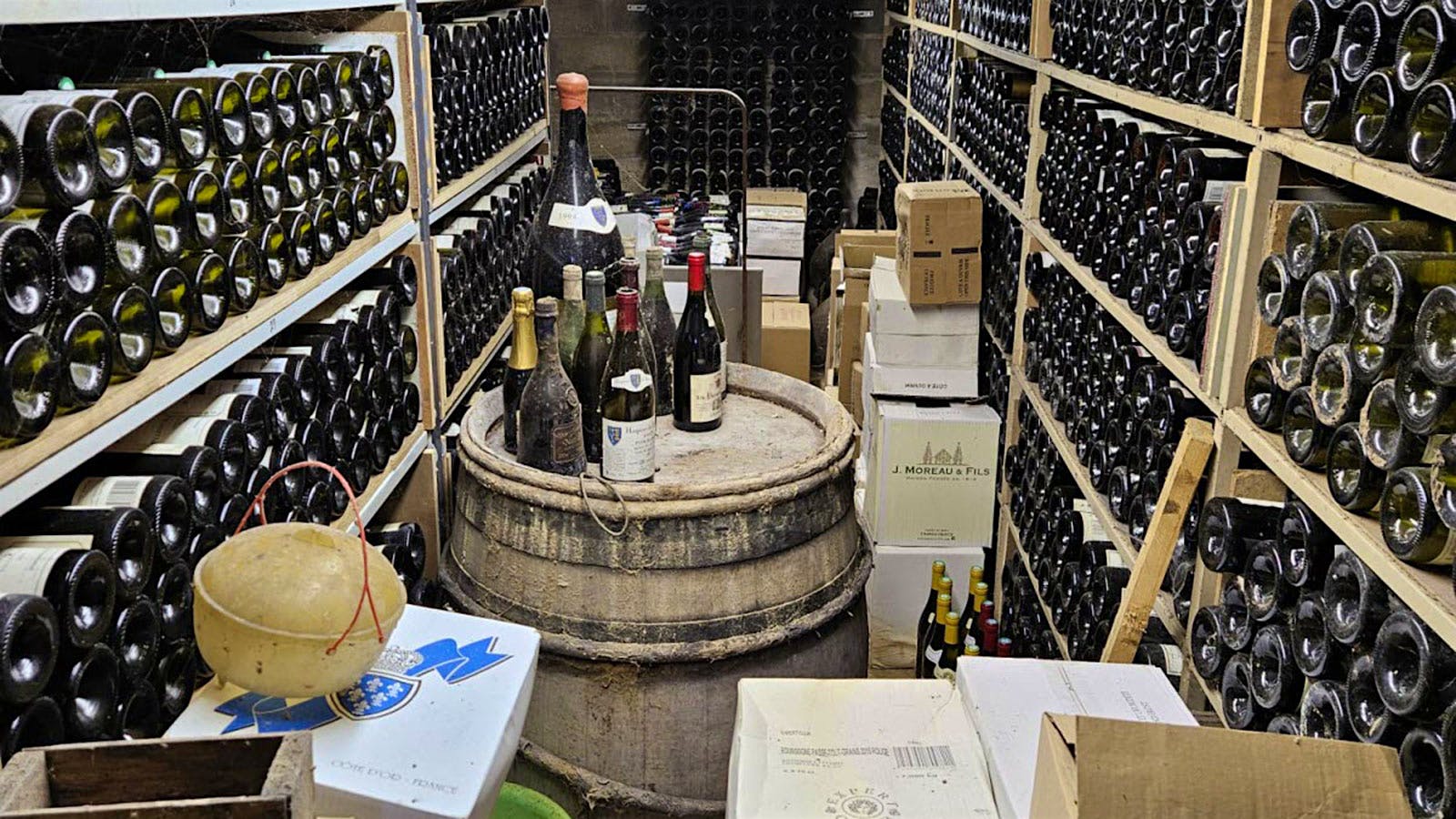 One of the Burgundy thief's underground wine cellars.
